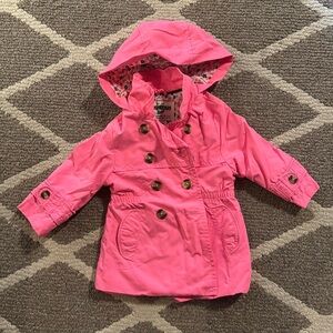 Girls 12 month Osh Kosh Bgosh Pink button up rain coat